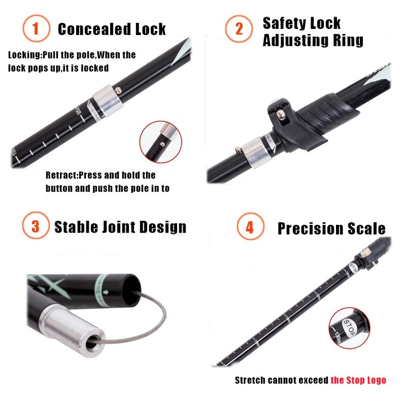 High Quality Foldable Hiking Stick