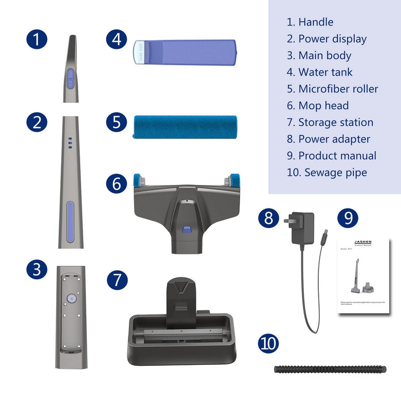 Jashen Cordless Floor Scrubber Spinwave Mop M16