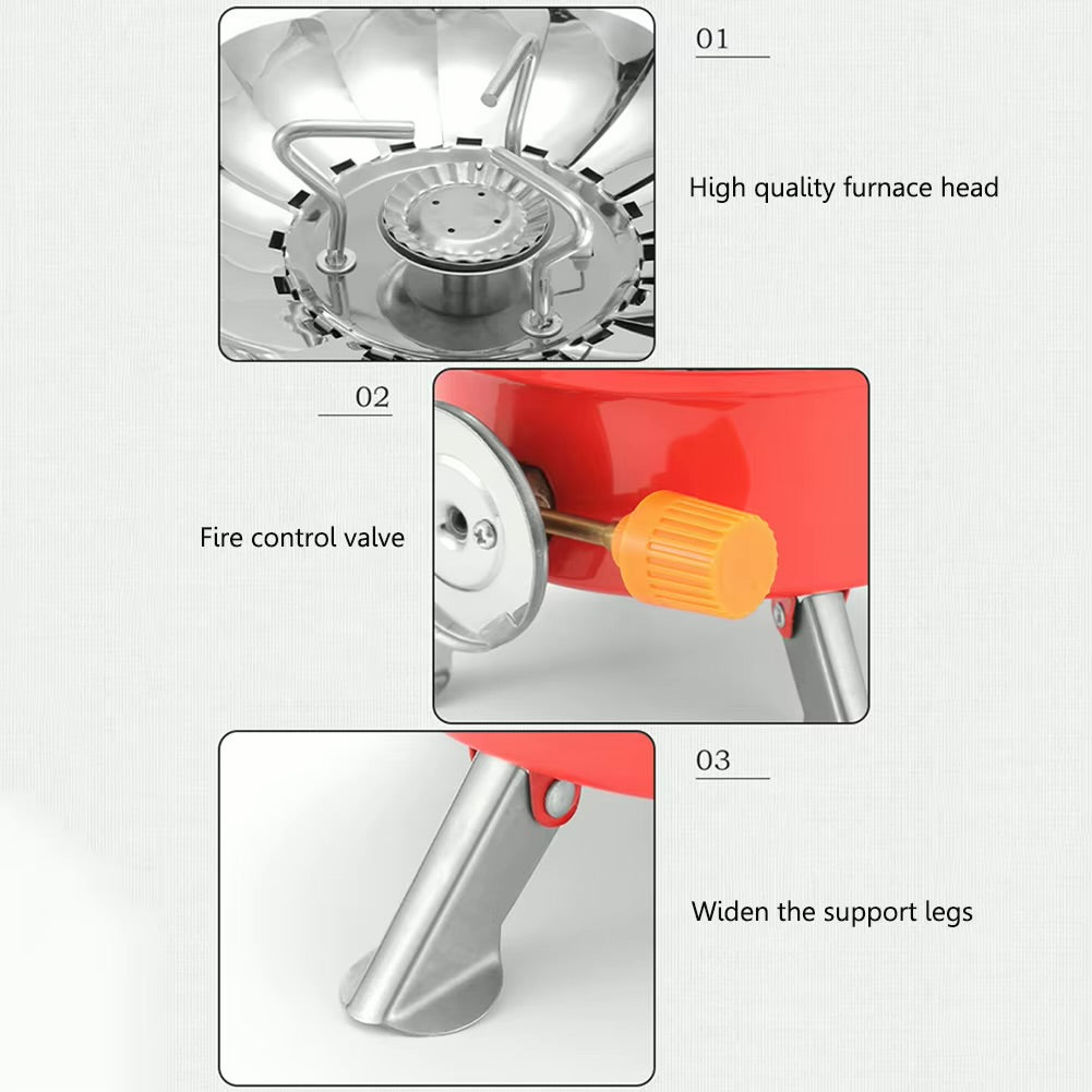 Outdoor Windproof Camping Stove With Butane Bottle