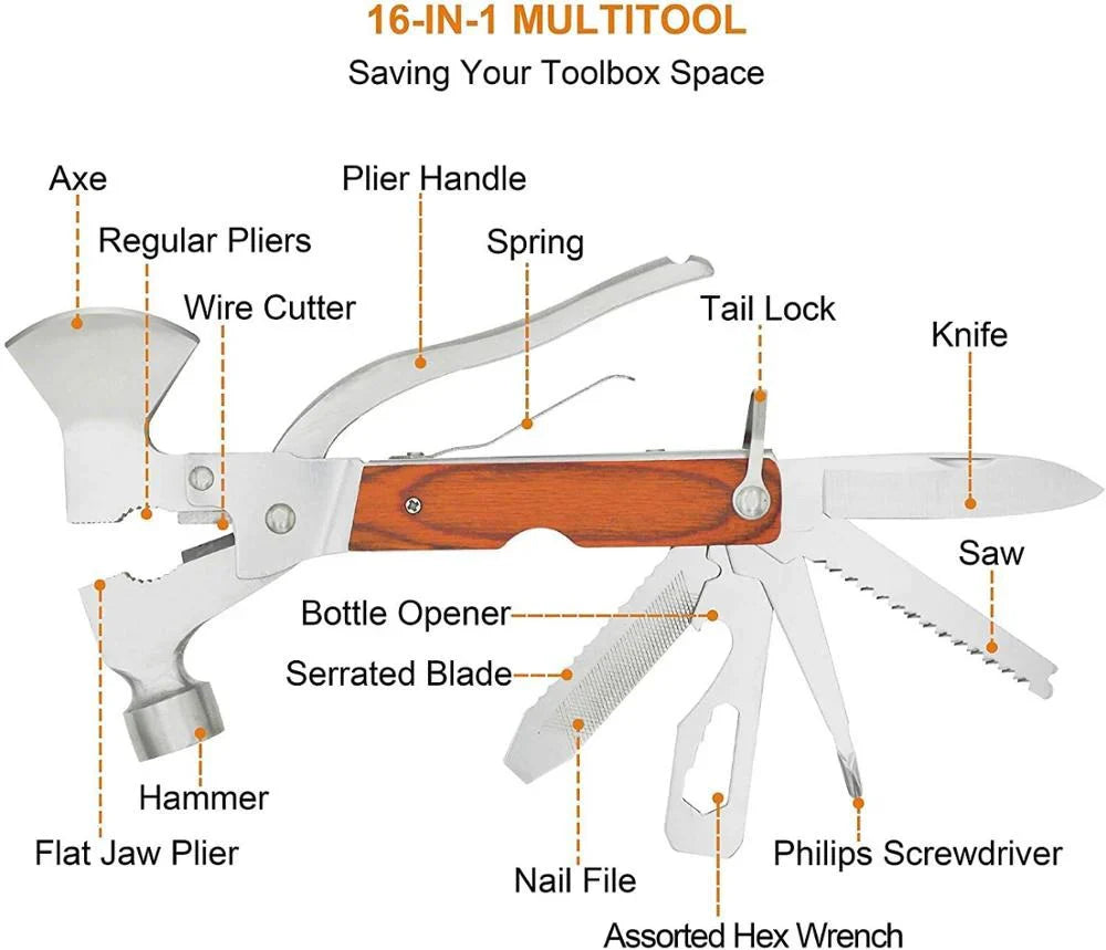 Lot Imported 16 in 1 Multi Purpose Tool