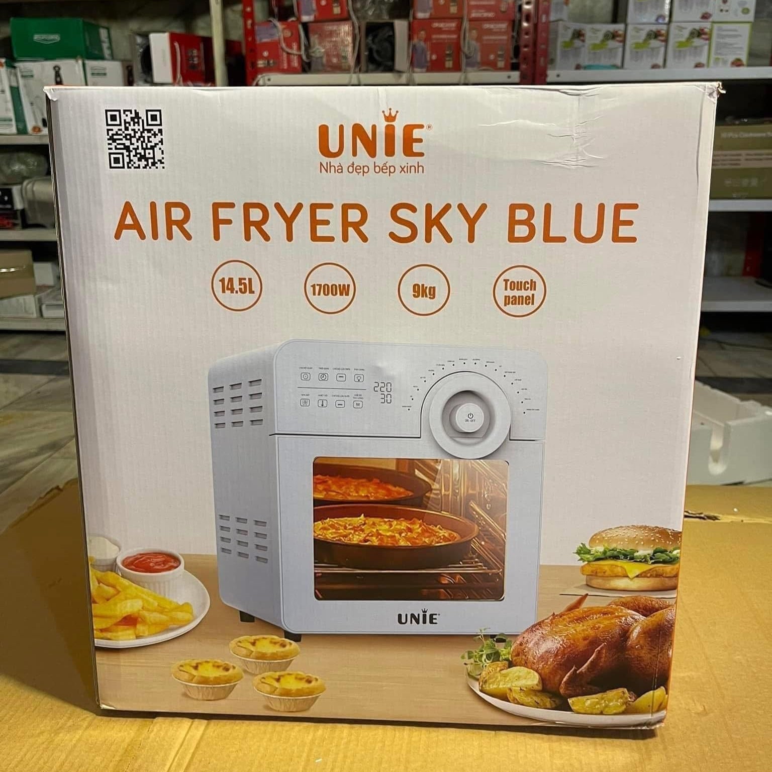 UNIE Digital Air Fryer Sky Blue 14.5L