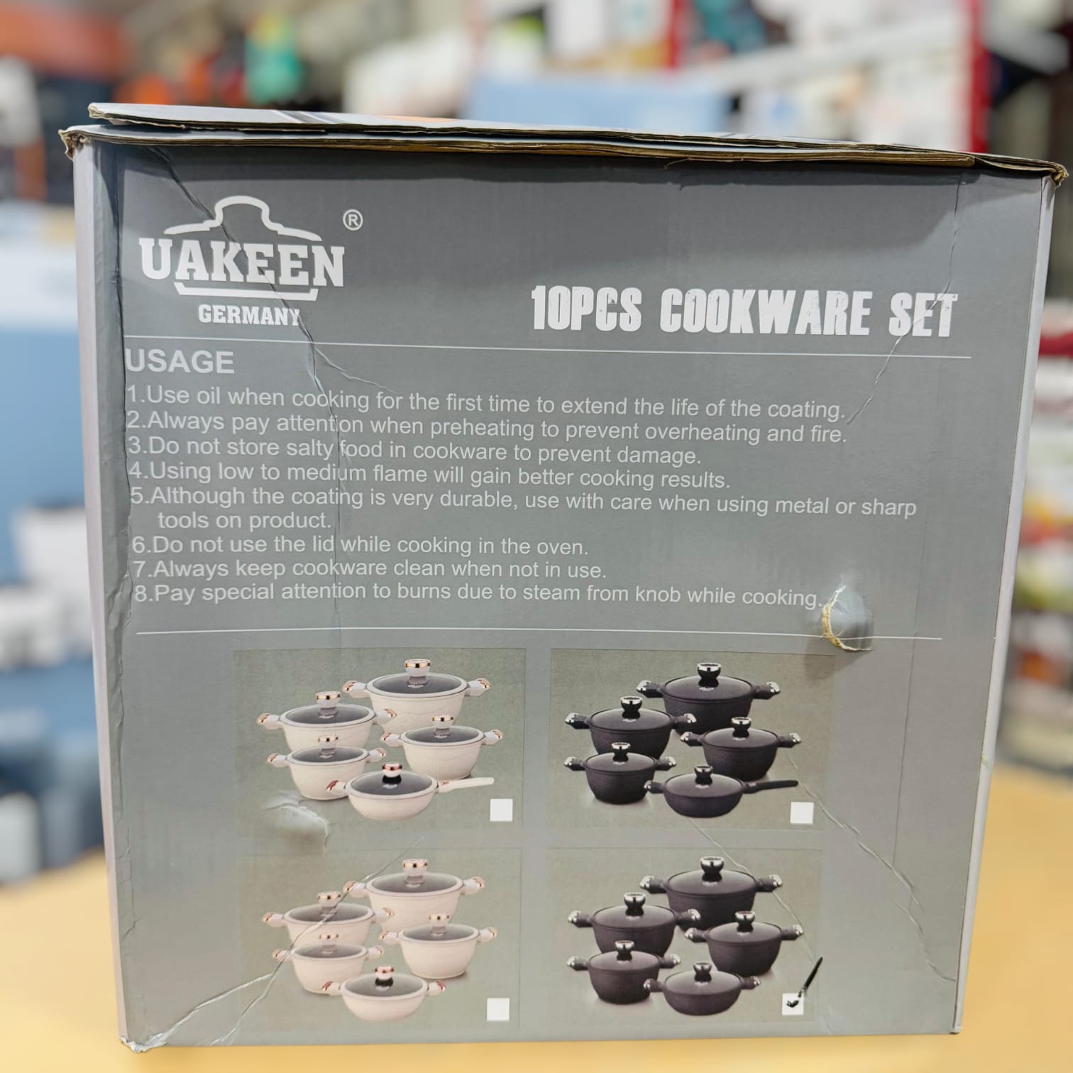 Uakeen Germany Induction Die-Cast Granite Cookware Set 10pcs VK-1408