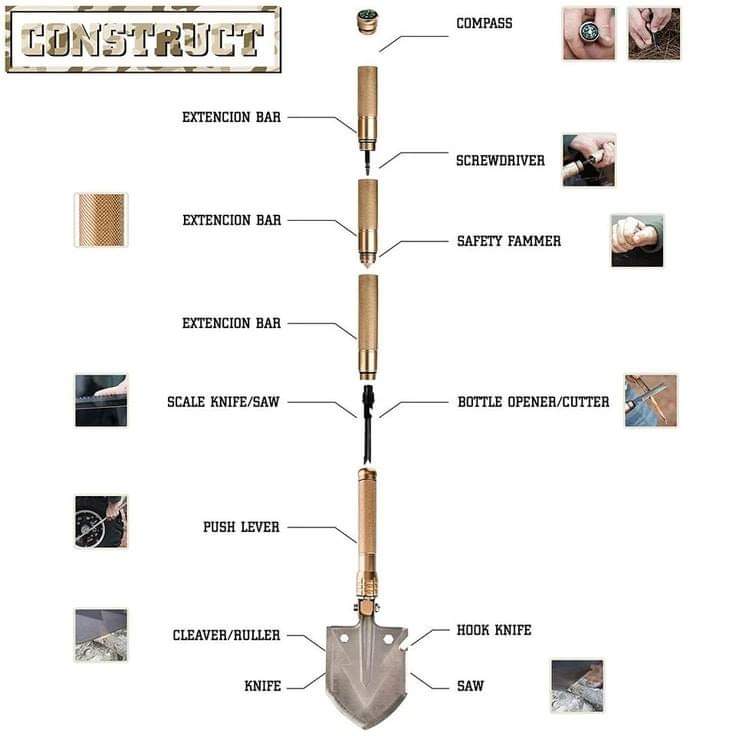 Folding Shovel Multitool-180 Degree