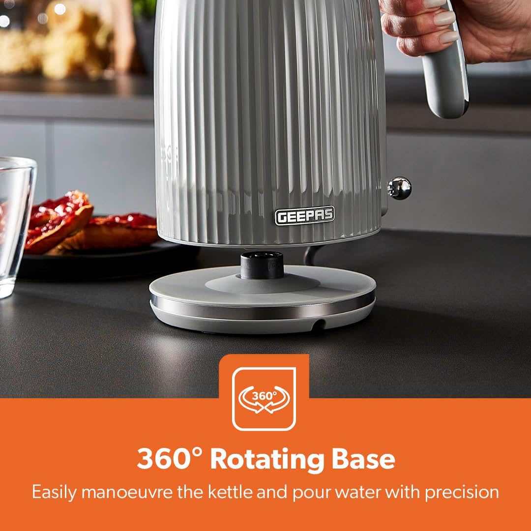 GEEPAS 1.7L Fluted Electric Kettle 3000W-38068