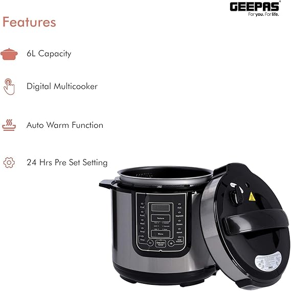 Geepas 6L Digital Multi Cooker 5326