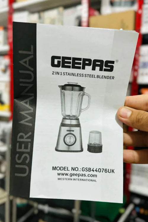 GEEPAS 2 in 1 Steel Blender 600W-44076