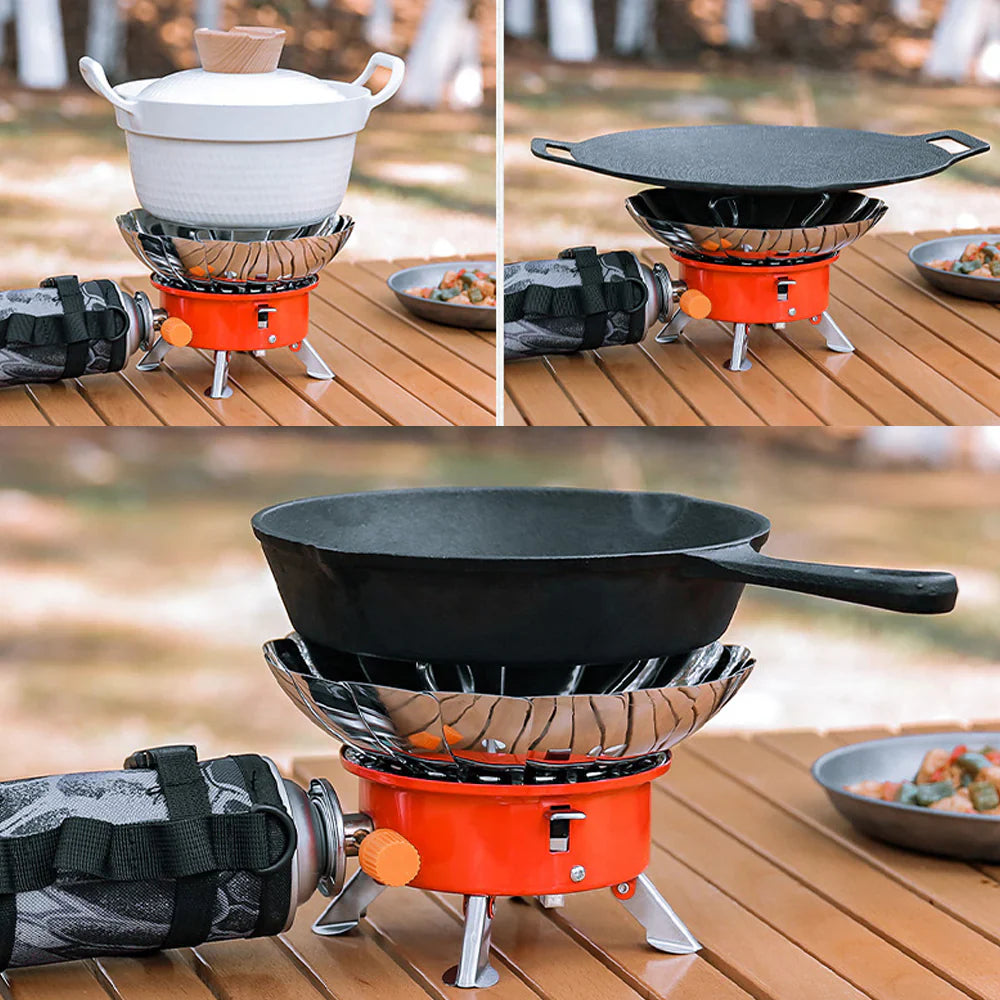 Outdoor Windproof Camping Stove With Butane Bottle