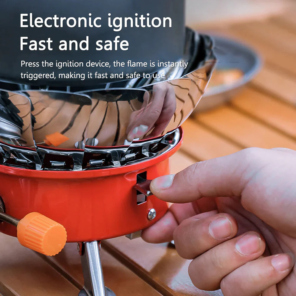 Outdoor Windproof Camping Stove With Butane Bottle