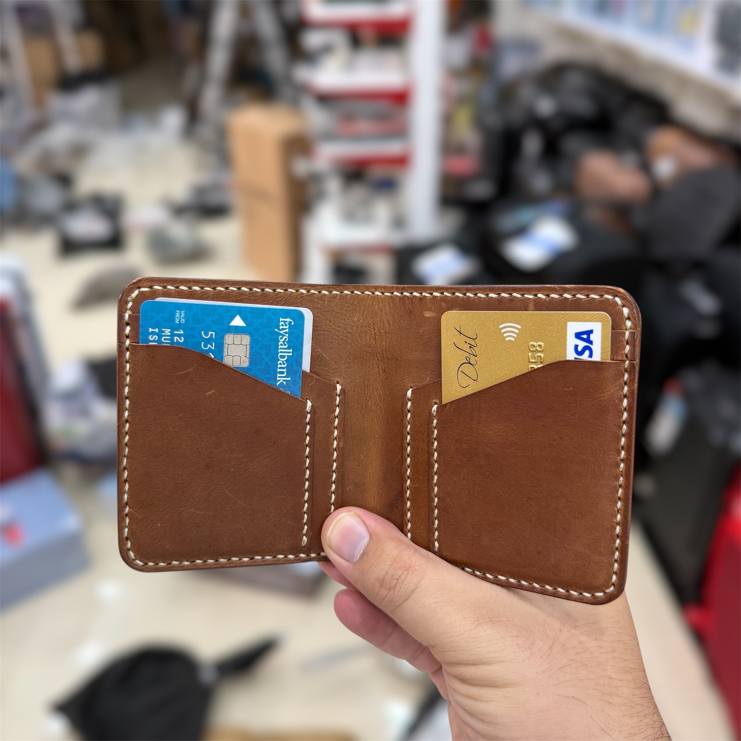Chalapacha Vertical Bifold Handmade Leather Wallet
