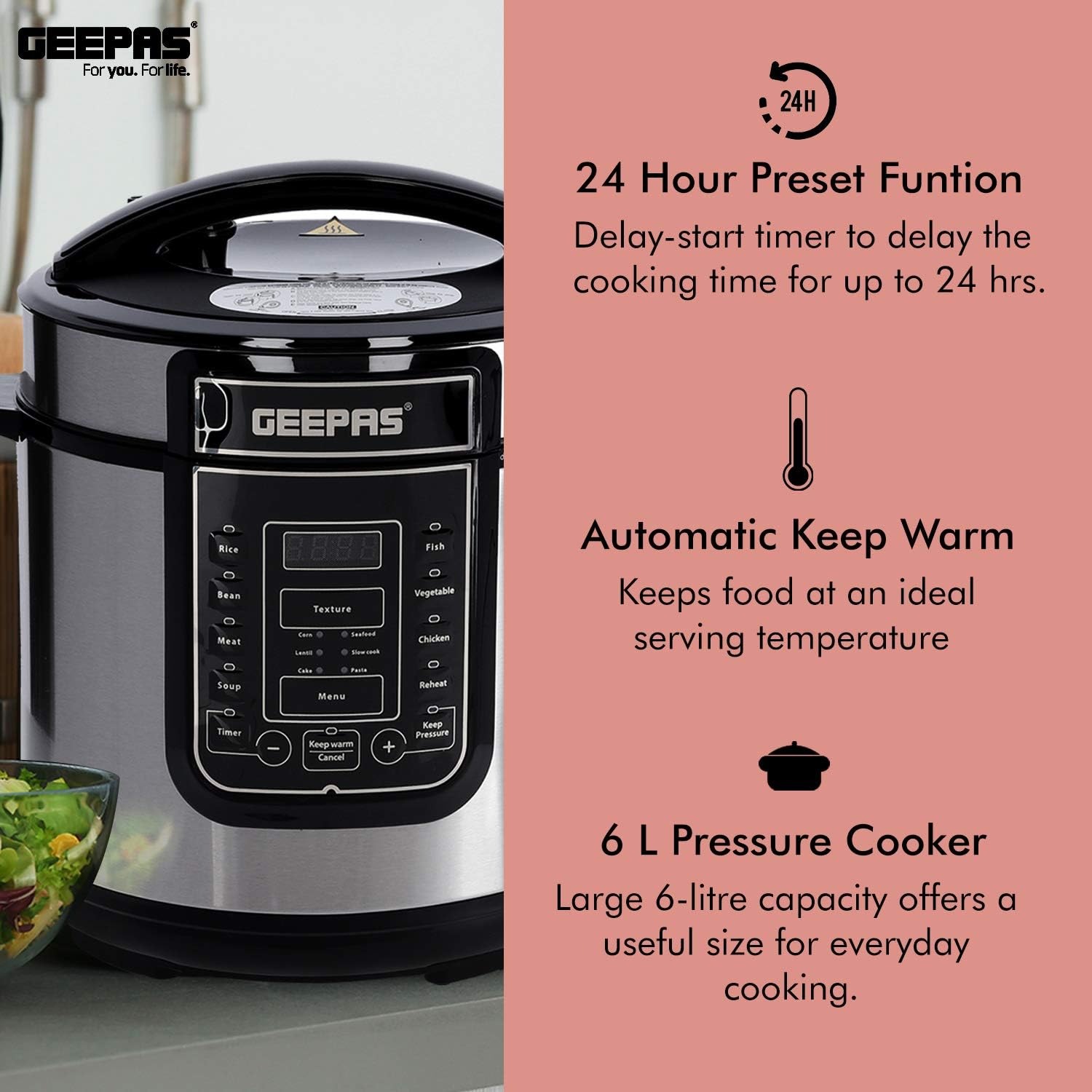 Geepas 6L Digital Multi Cooker 5326