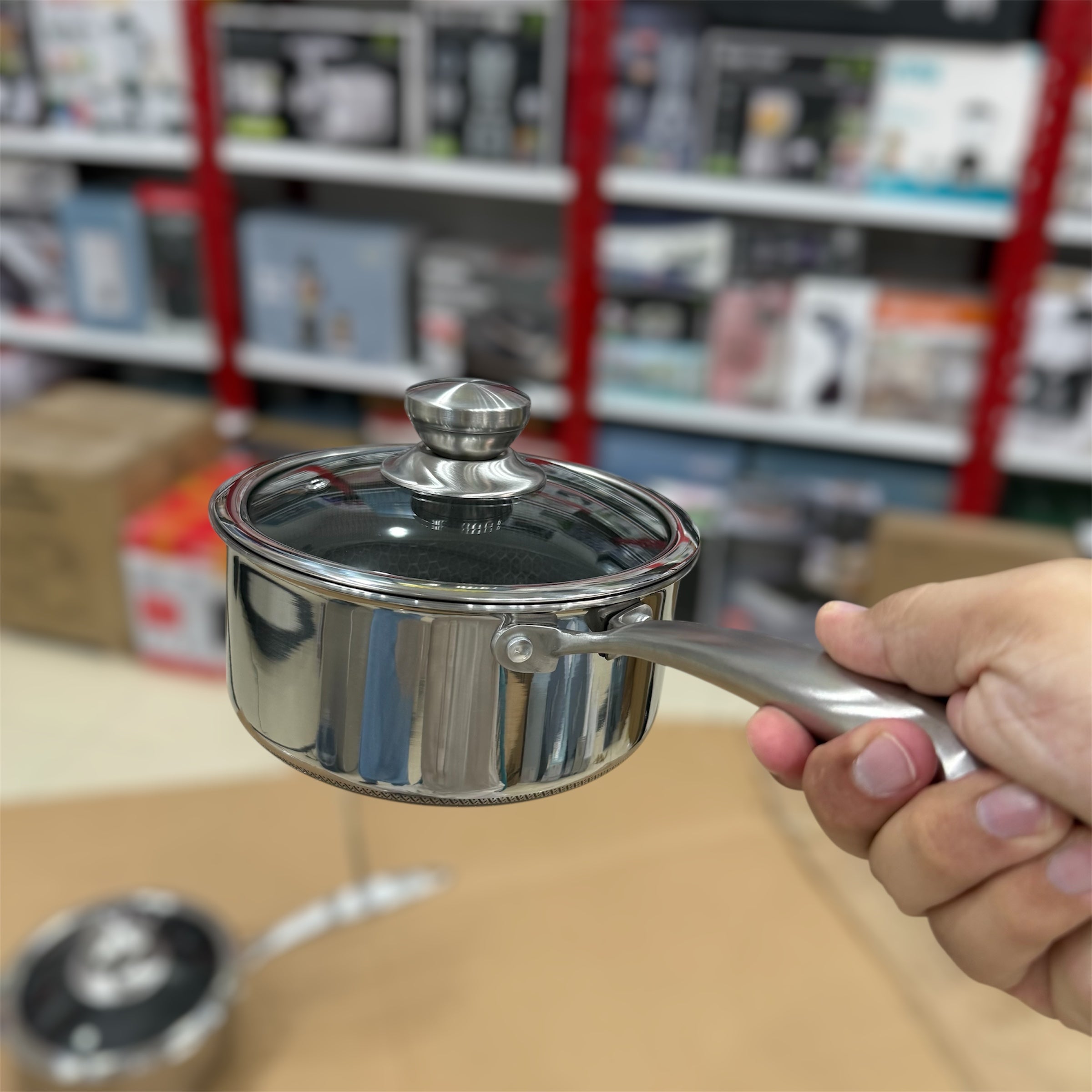 Laser Coated Induction Sauce Pan With Lid