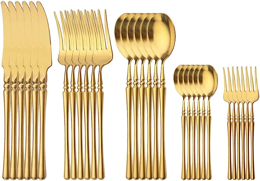 24 PCS Golden Tableware set