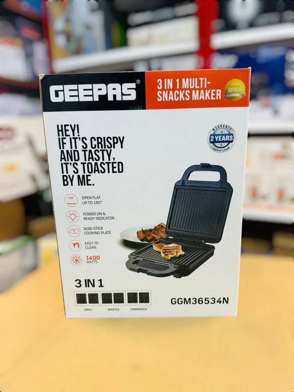 GEEPAS 3 in 1 Multi-Snacks Maker GGM36534N