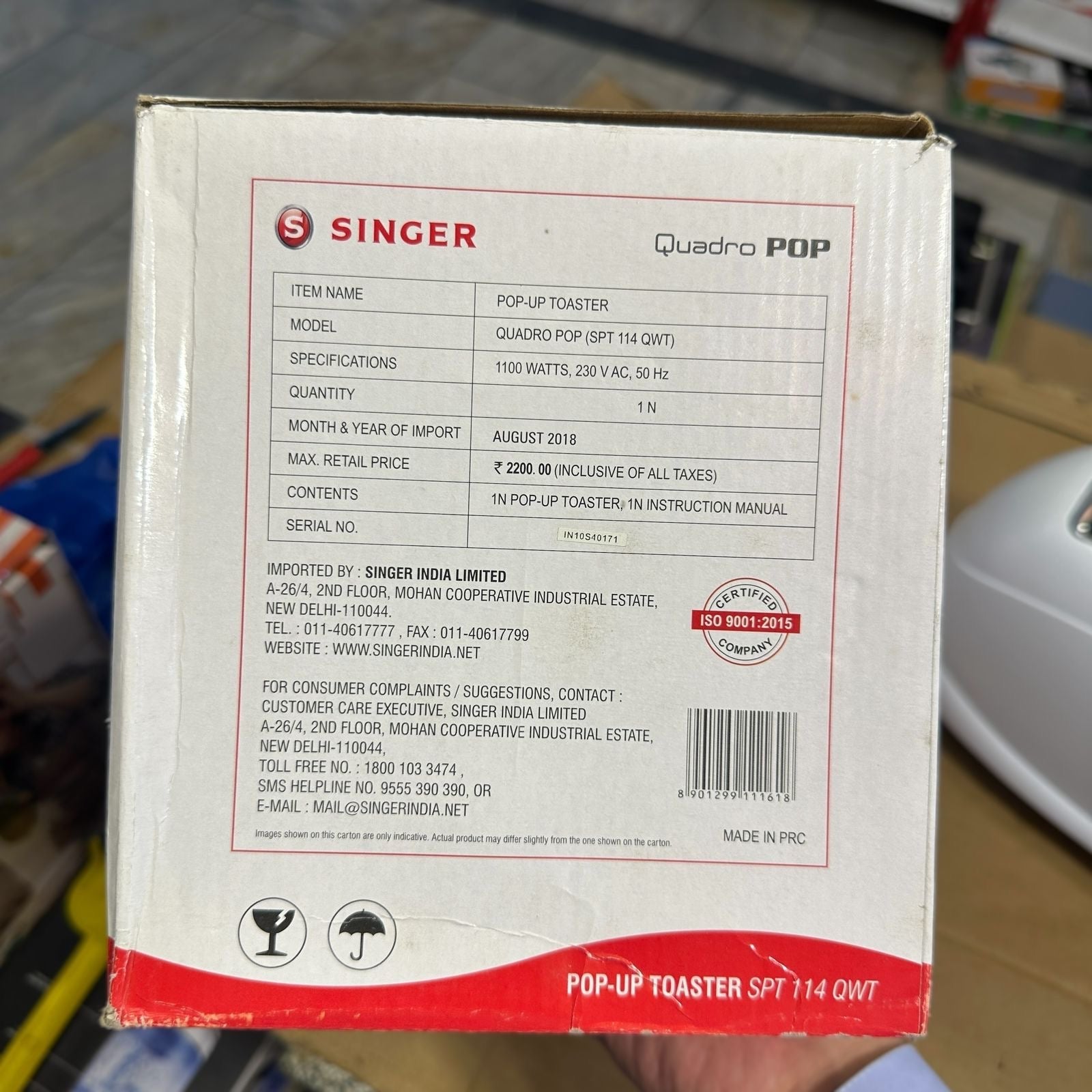 Singer 4 Slice Popup Toaster SPT-114