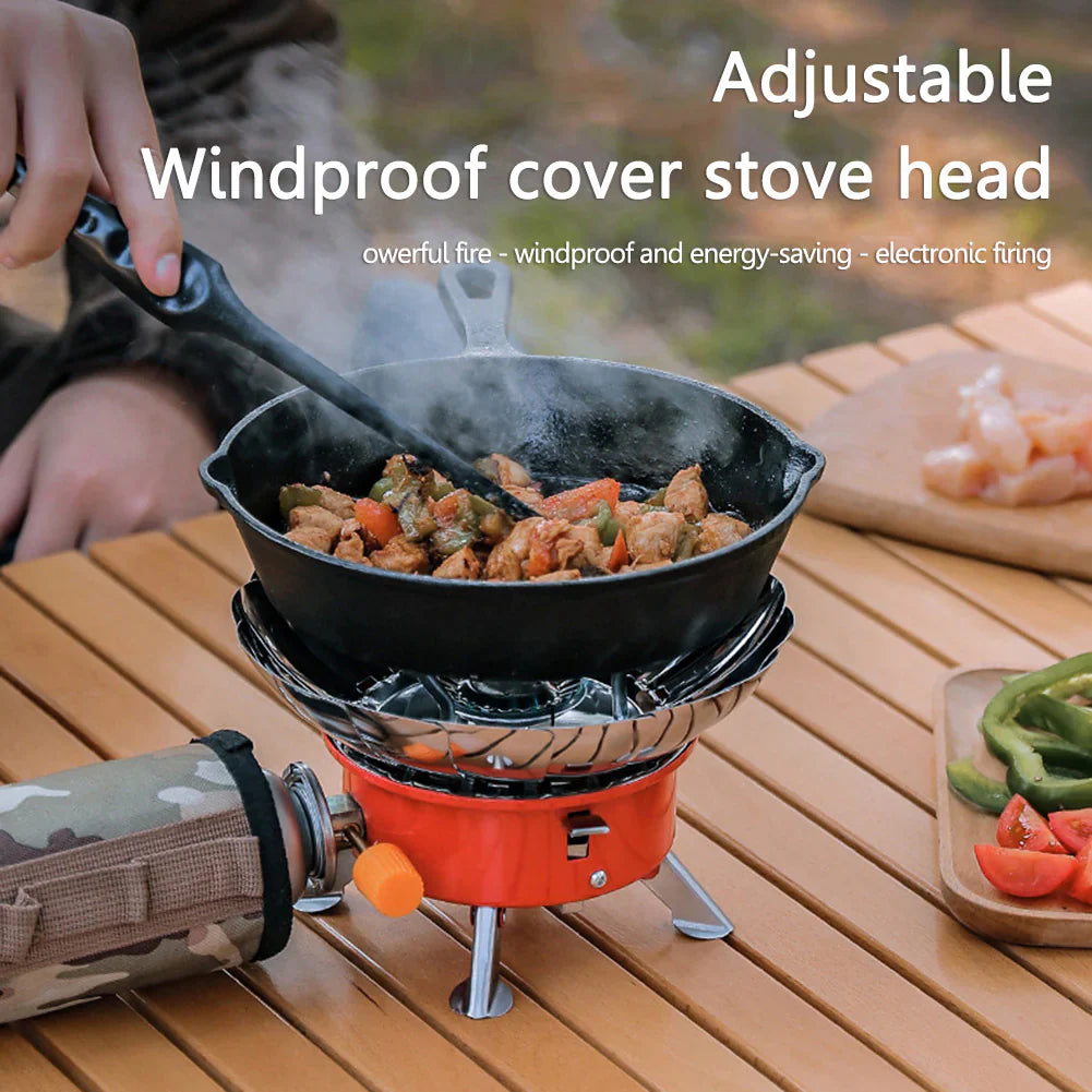Outdoor Windproof Camping Stove With Butane Bottle