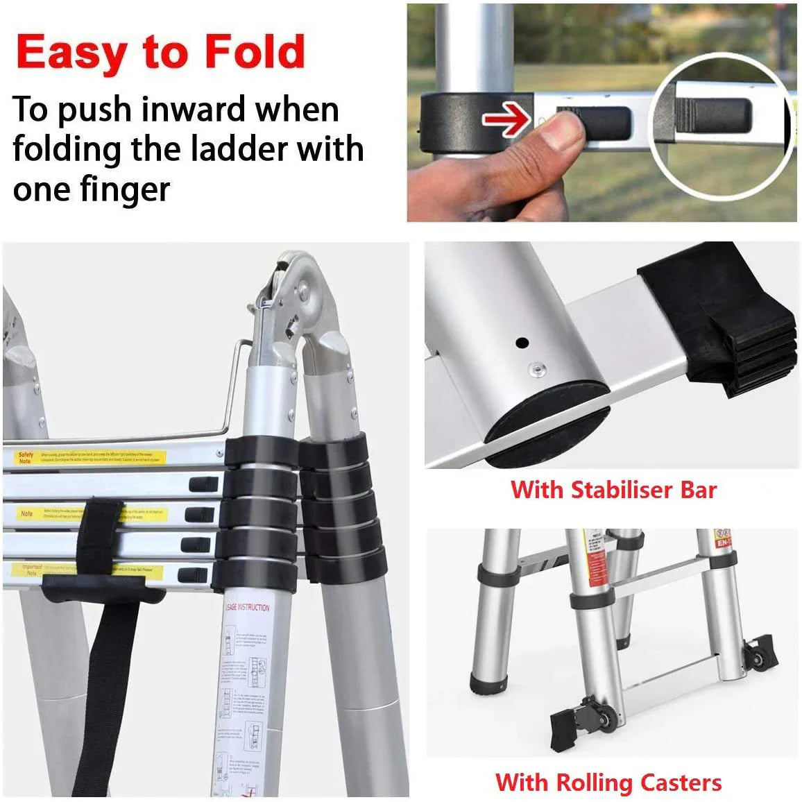 2 in 1 Aluminum Foldable Ladder