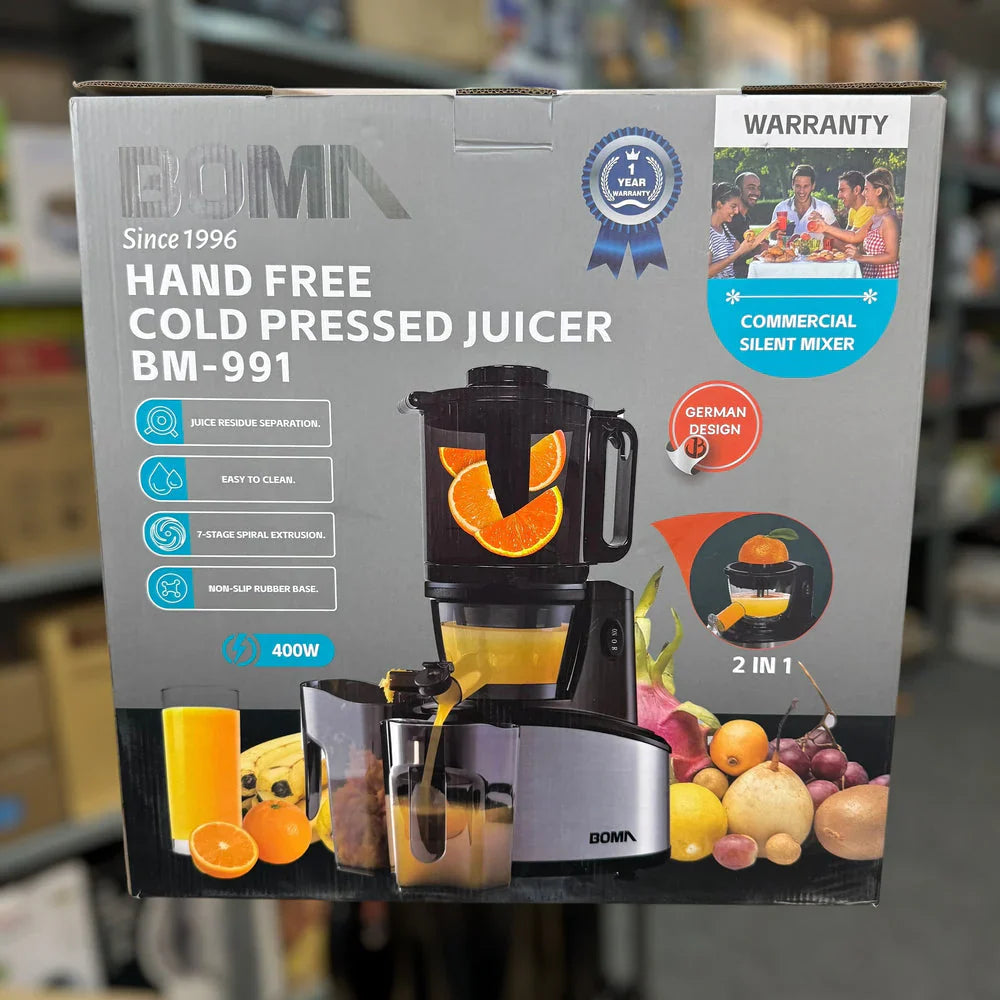 Boma 2 in 1 Full Mouth Cold Pressed Juicer BM-991