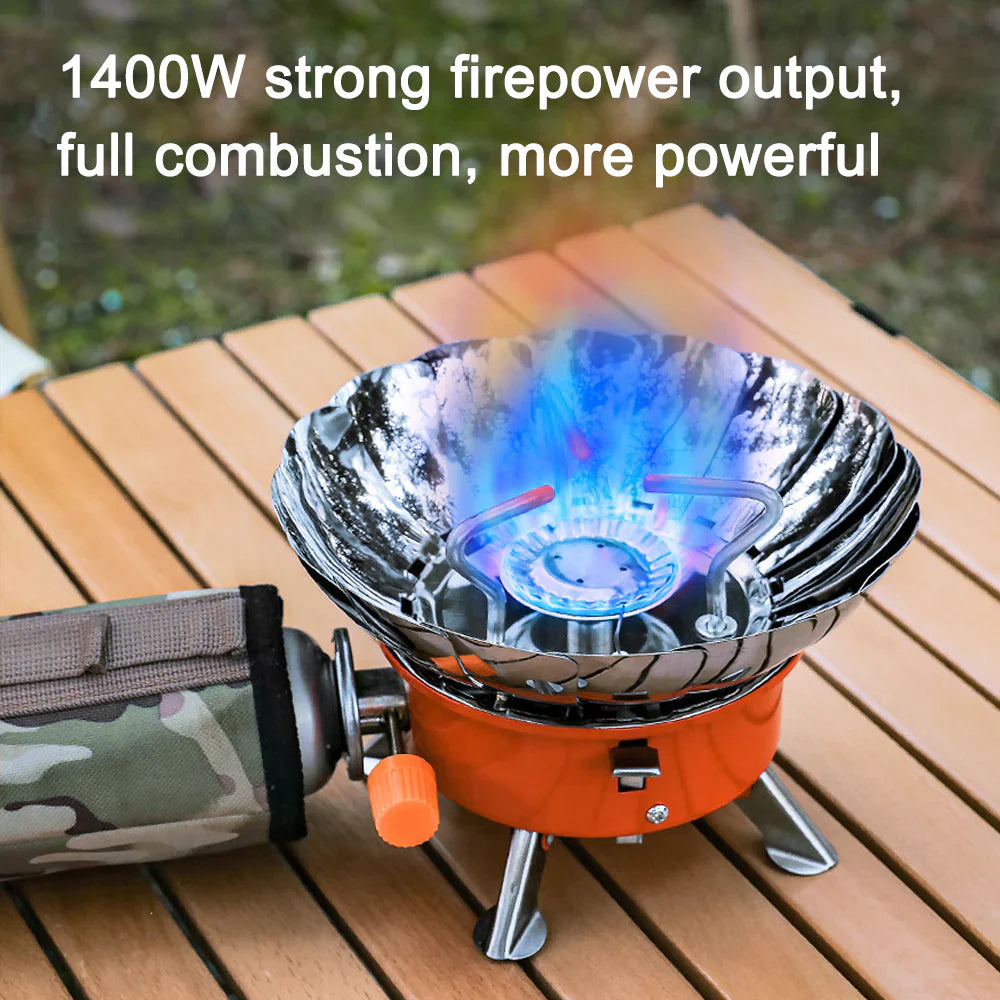 Outdoor Windproof Camping Stove With Butane Bottle