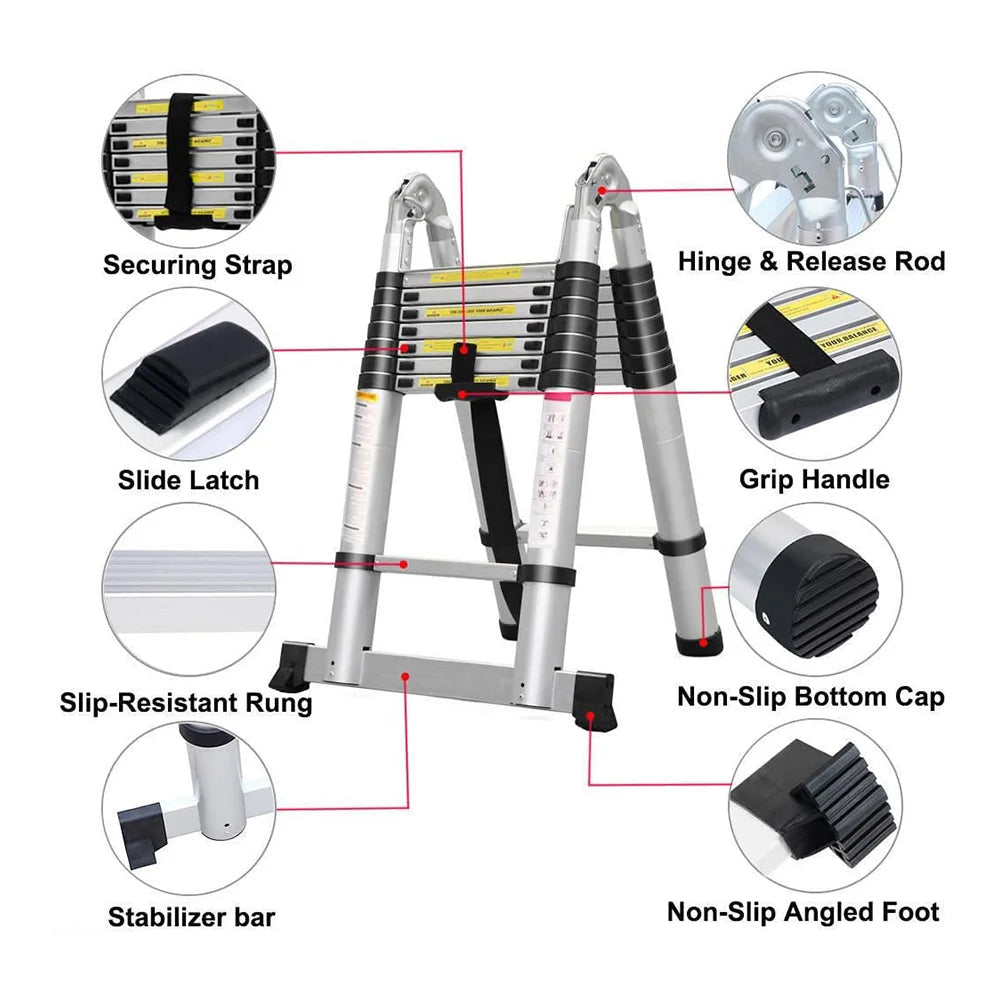 2 in 1 Aluminum Foldable Ladder
