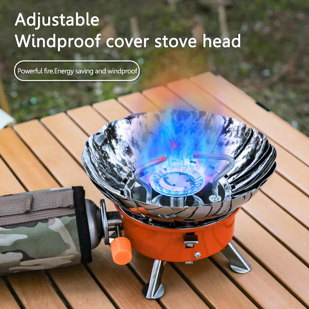Outdoor Windproof Camping Stove With Butane Bottle