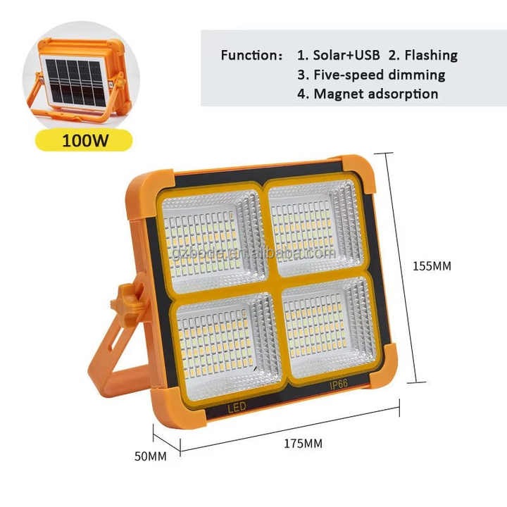 100W Dual Rechargeable Multifunction Light D8