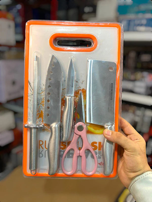 6pcs KOCH MESSER Knives with Cutting Board