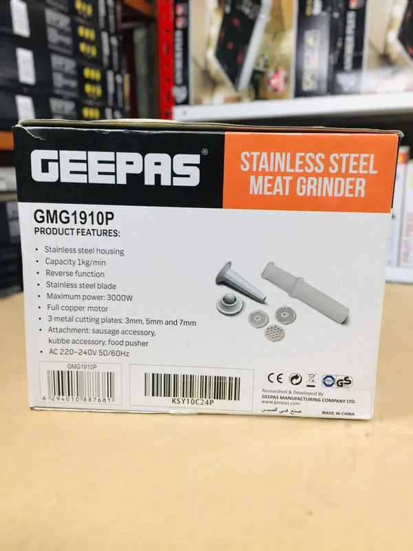 GEEPAS Stainless Steel Meat Grinder 1910