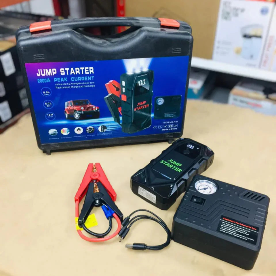 2 in 1 Car Jump Starter & Tyre Inflator K01