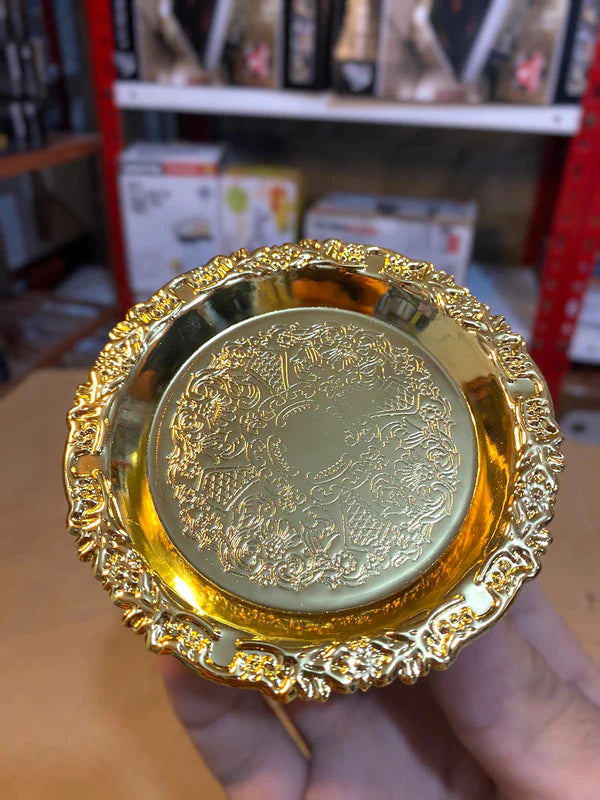 Golden 2 Floor Cake Plate Stand