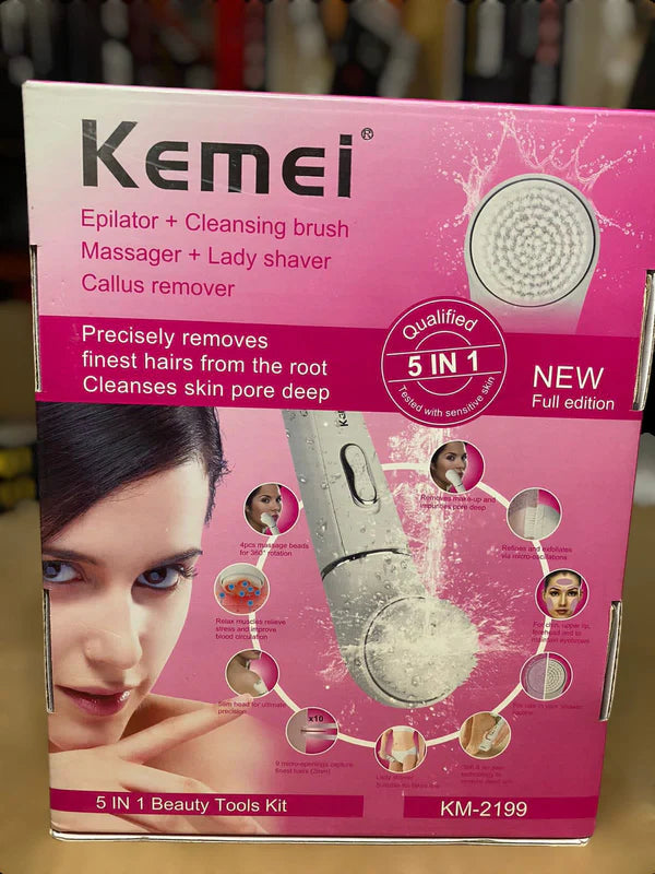 KEMI 5 in 1 Rechargeable Beauty Tool Epilator Shaver KM-2199