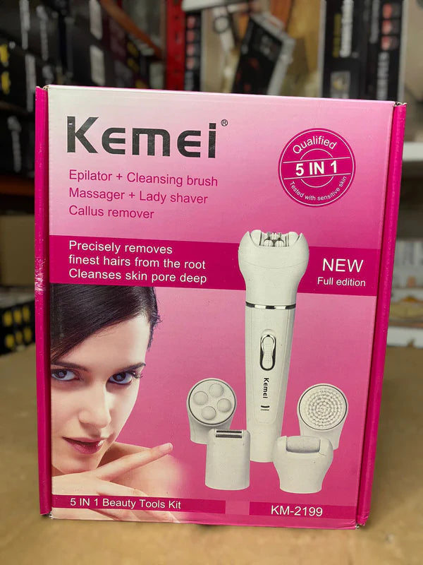 KEMI 5 in 1 Rechargeable Beauty Tool Epilator Shaver KM-2199