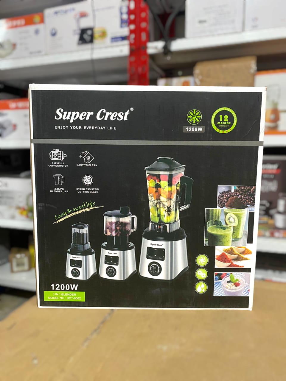 Super Crest 3 in 1 Blender 1200W SCT-8062