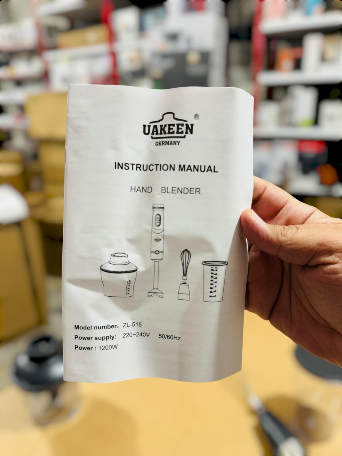 Uakeen Digital 4 in 1 Hand Blender Set ZL-515