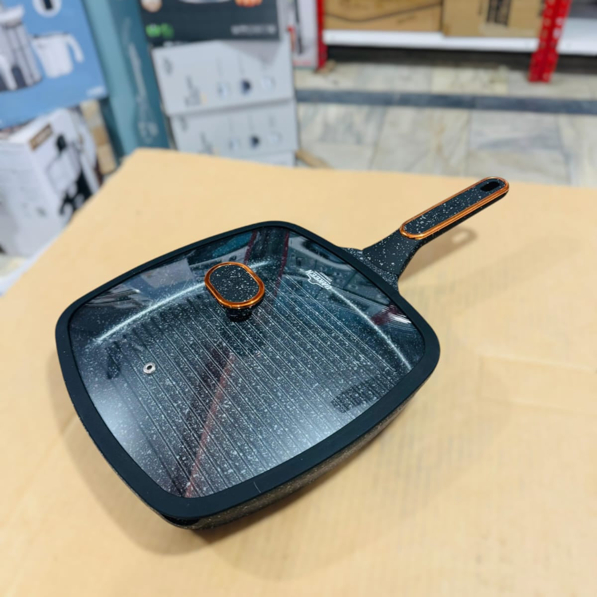 Uakeen Germany Induction Die-Cast Granite Grill Pan 28cm VK-FP428