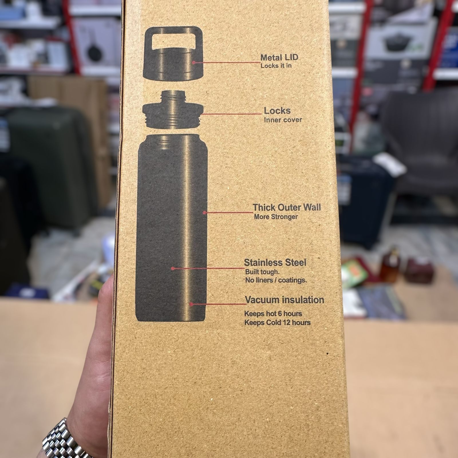 Essential Stainless Steel Vacuum Water Bottle 800ml