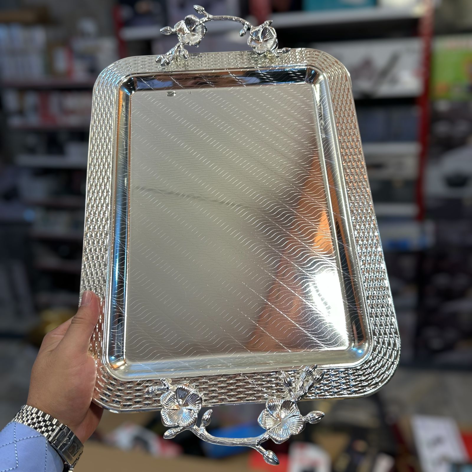 3pcs Premium Quality Steel Serving Tray Set