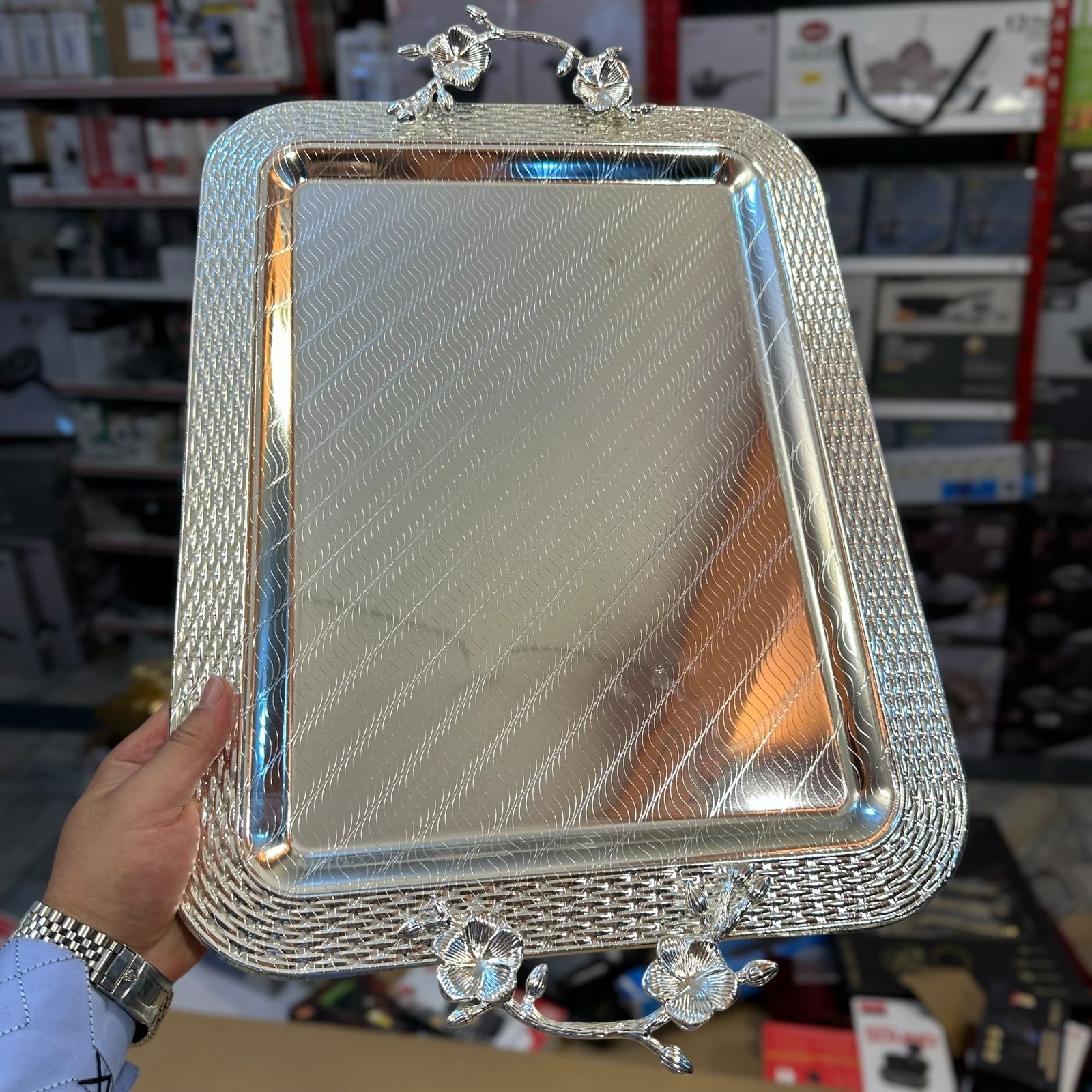 3pcs Premium Quality Steel Serving Tray Set