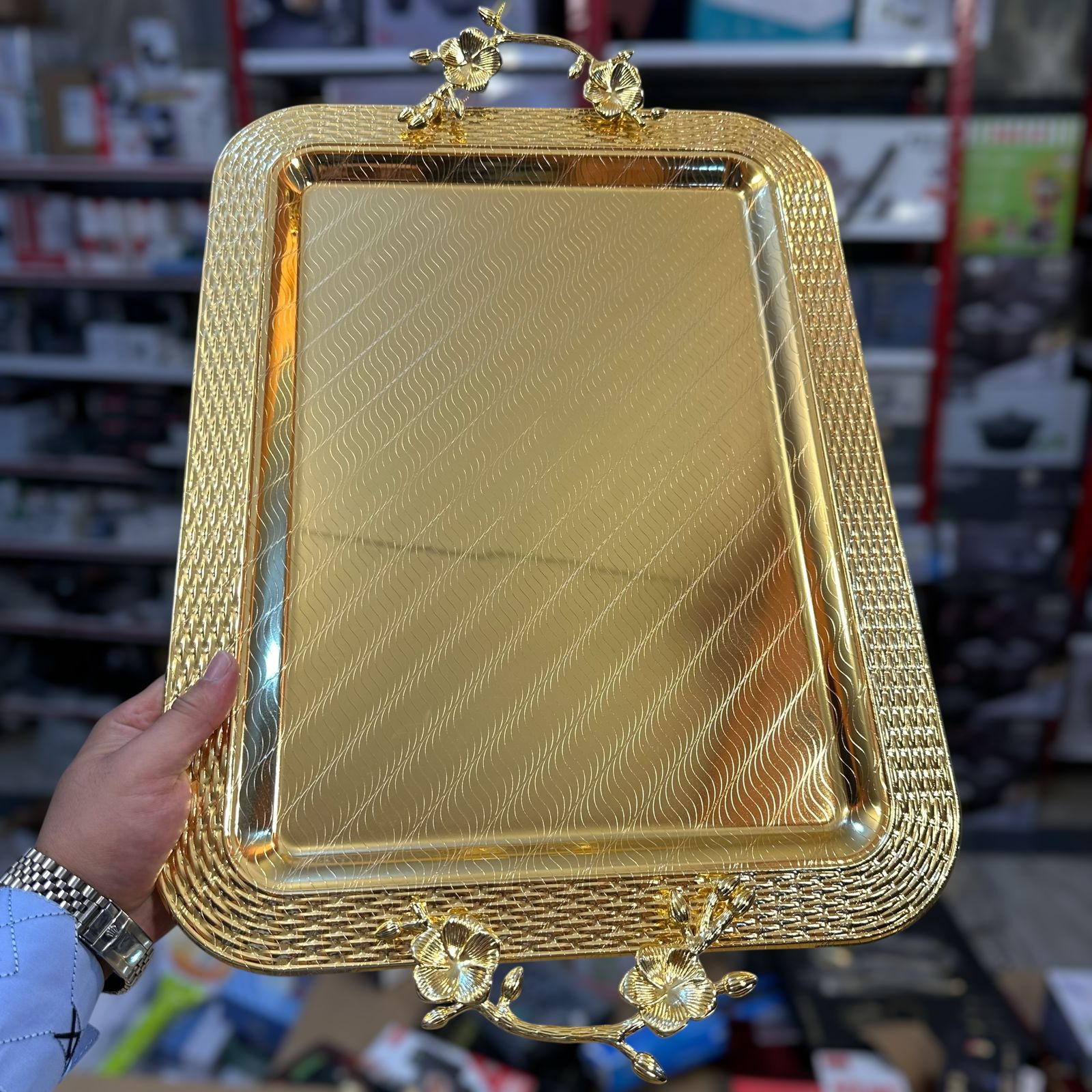 3pcs Premium Quality Steel Serving Tray Set
