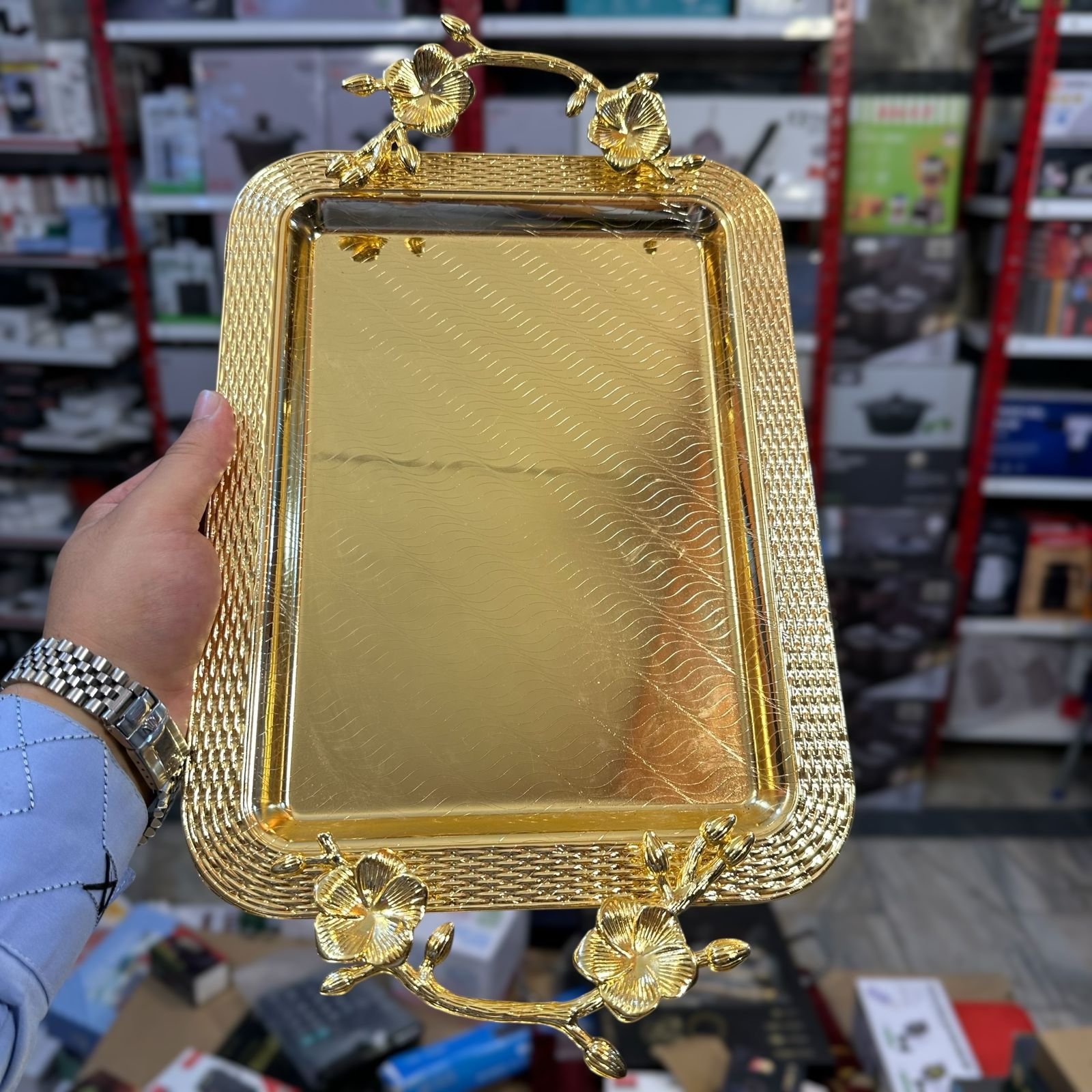 3pcs Premium Quality Steel Serving Tray Set