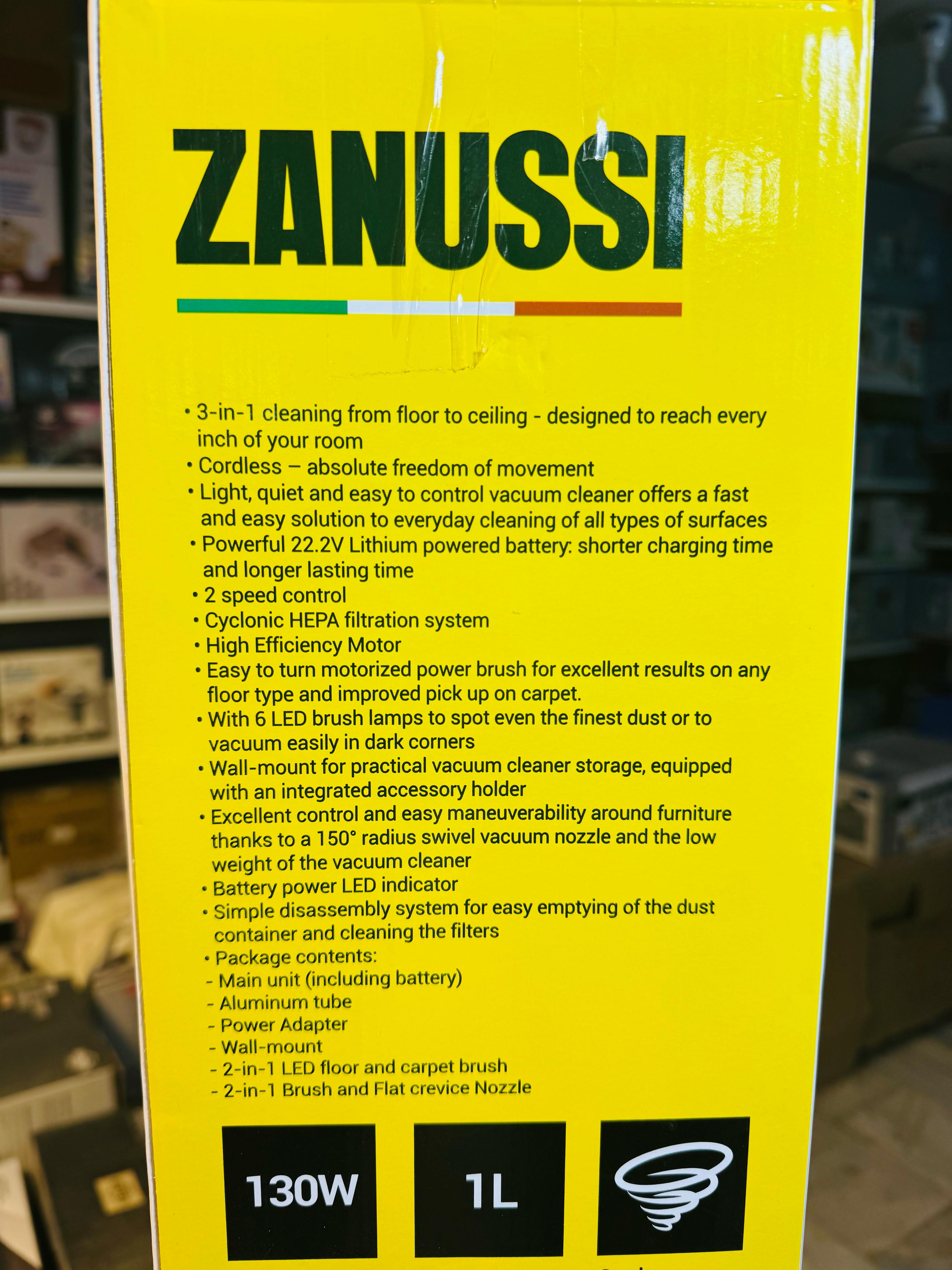 ZANUSSI Airwave Cordless Rechargeable Hand Stick Vacuum Cleaner
