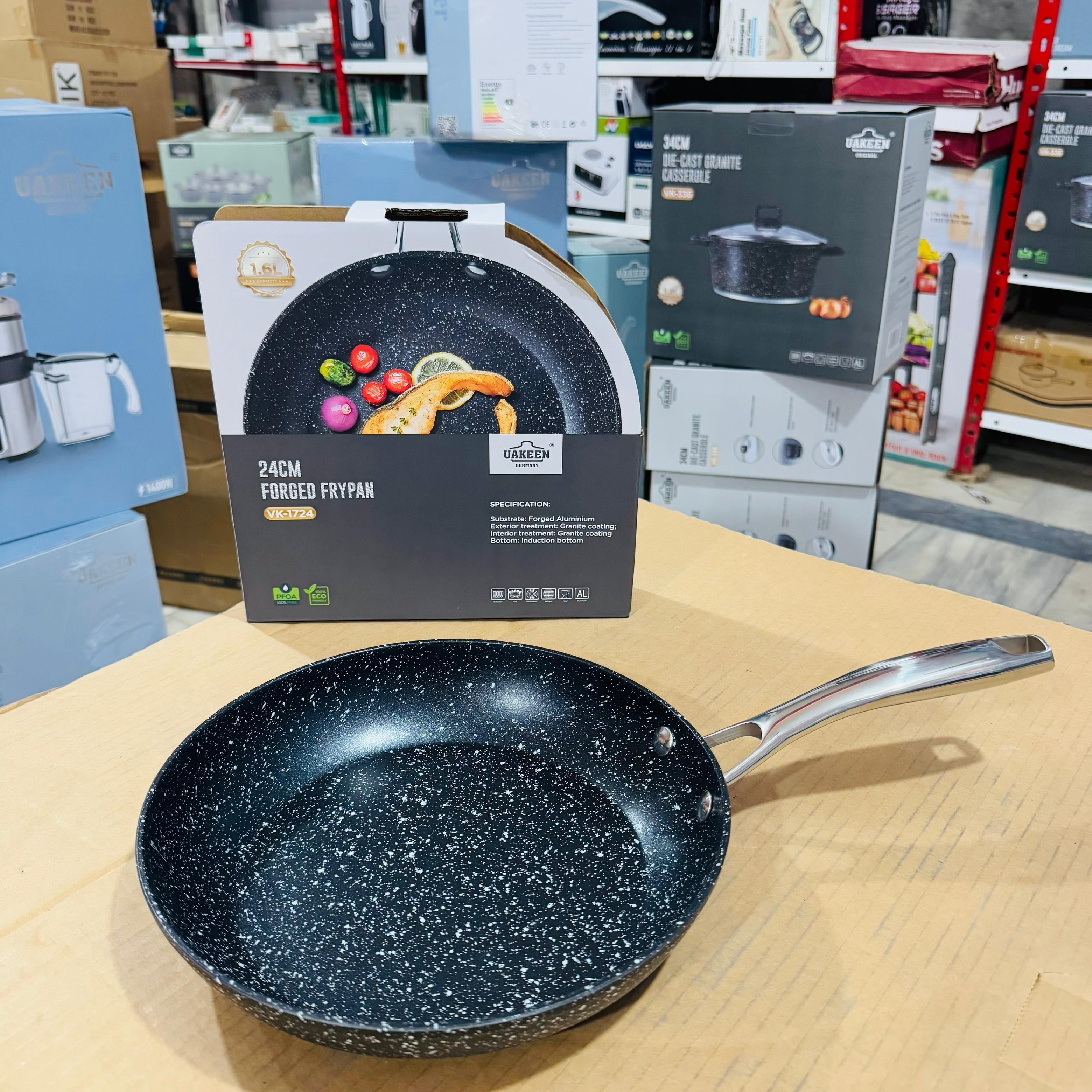 Uakeen Germany Forged Aluminum Frypan with SS Handle
