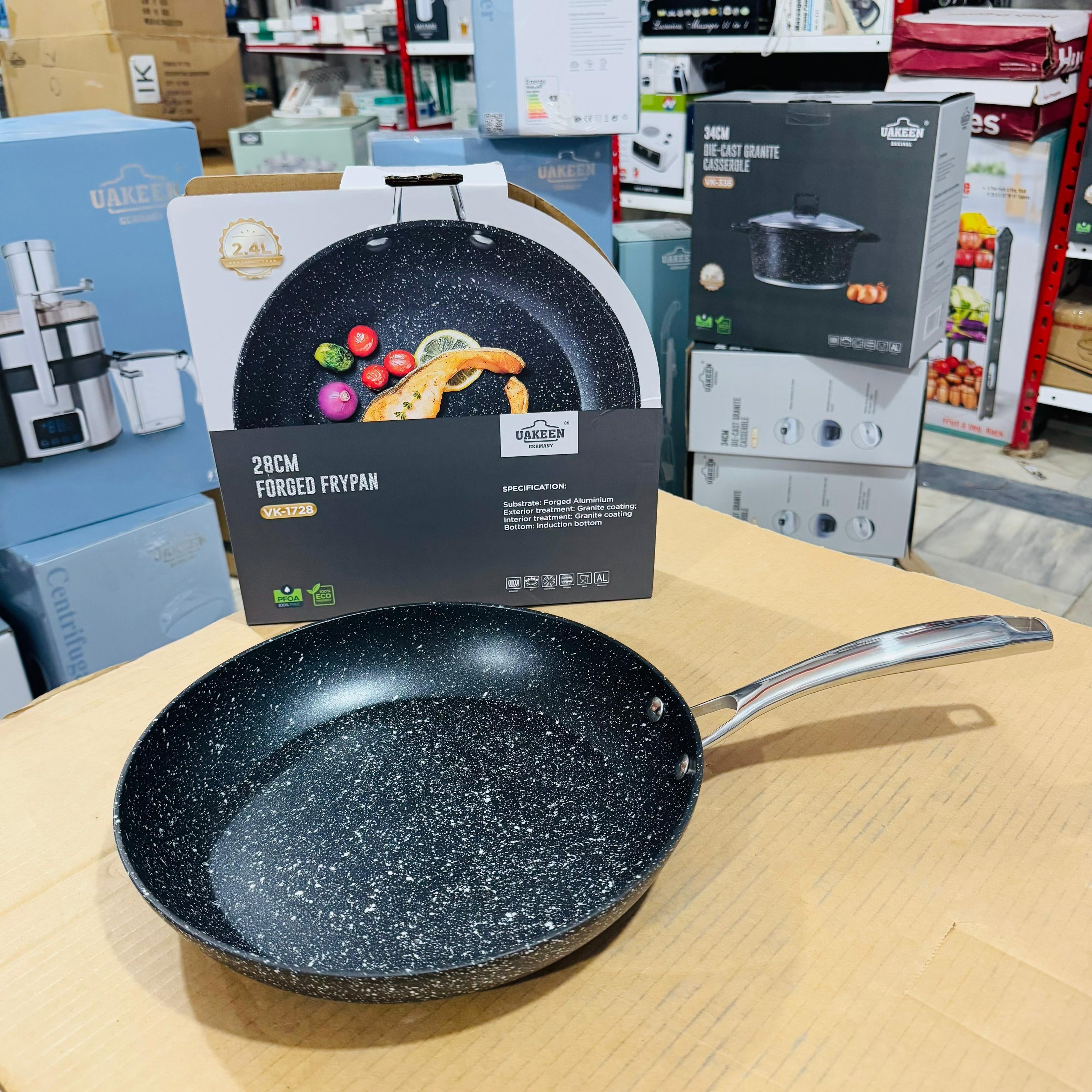 Uakeen Germany Forged Aluminum Frypan with SS Handle