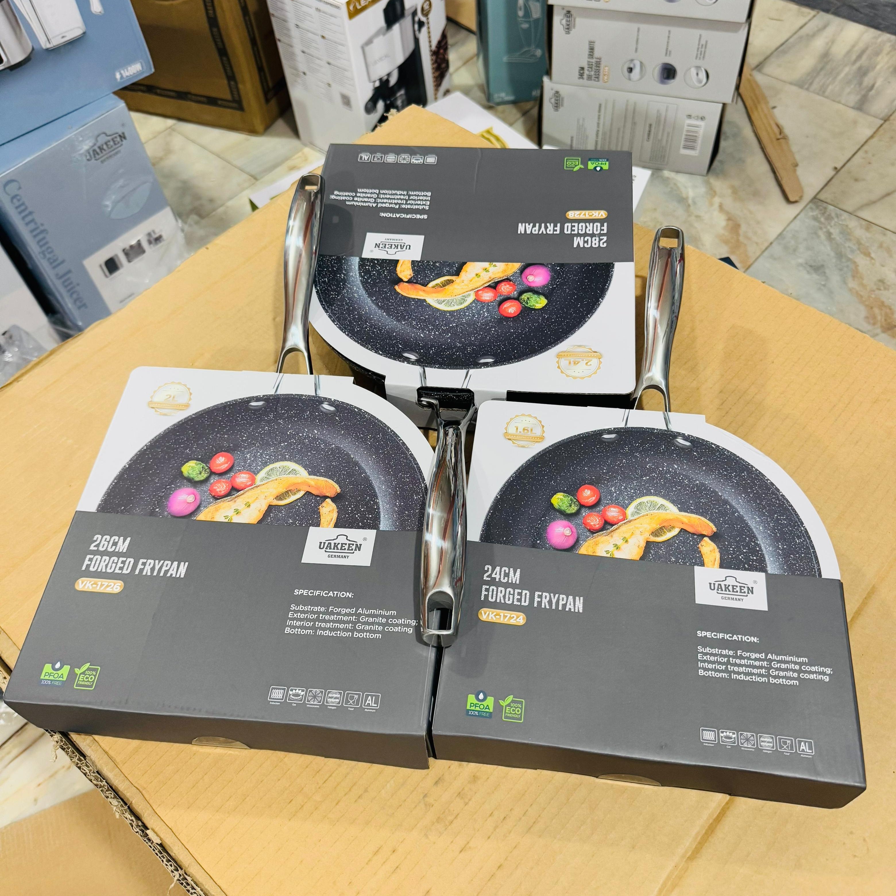 Uakeen Germany Forged Aluminum Frypan with SS Handle