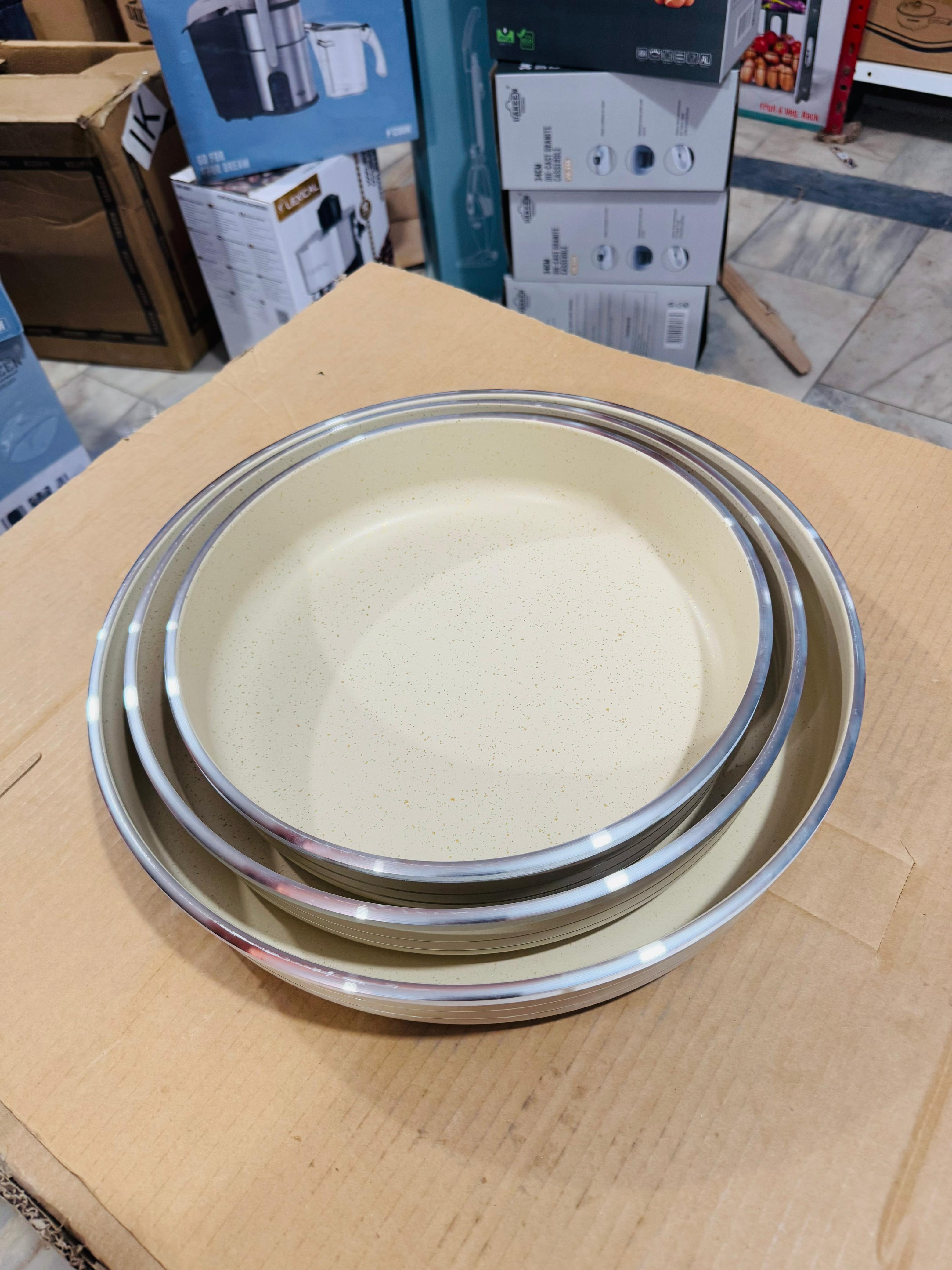 Uakeen Germany 3pcs Die-Cast Granite Cake Pan Set VK-150