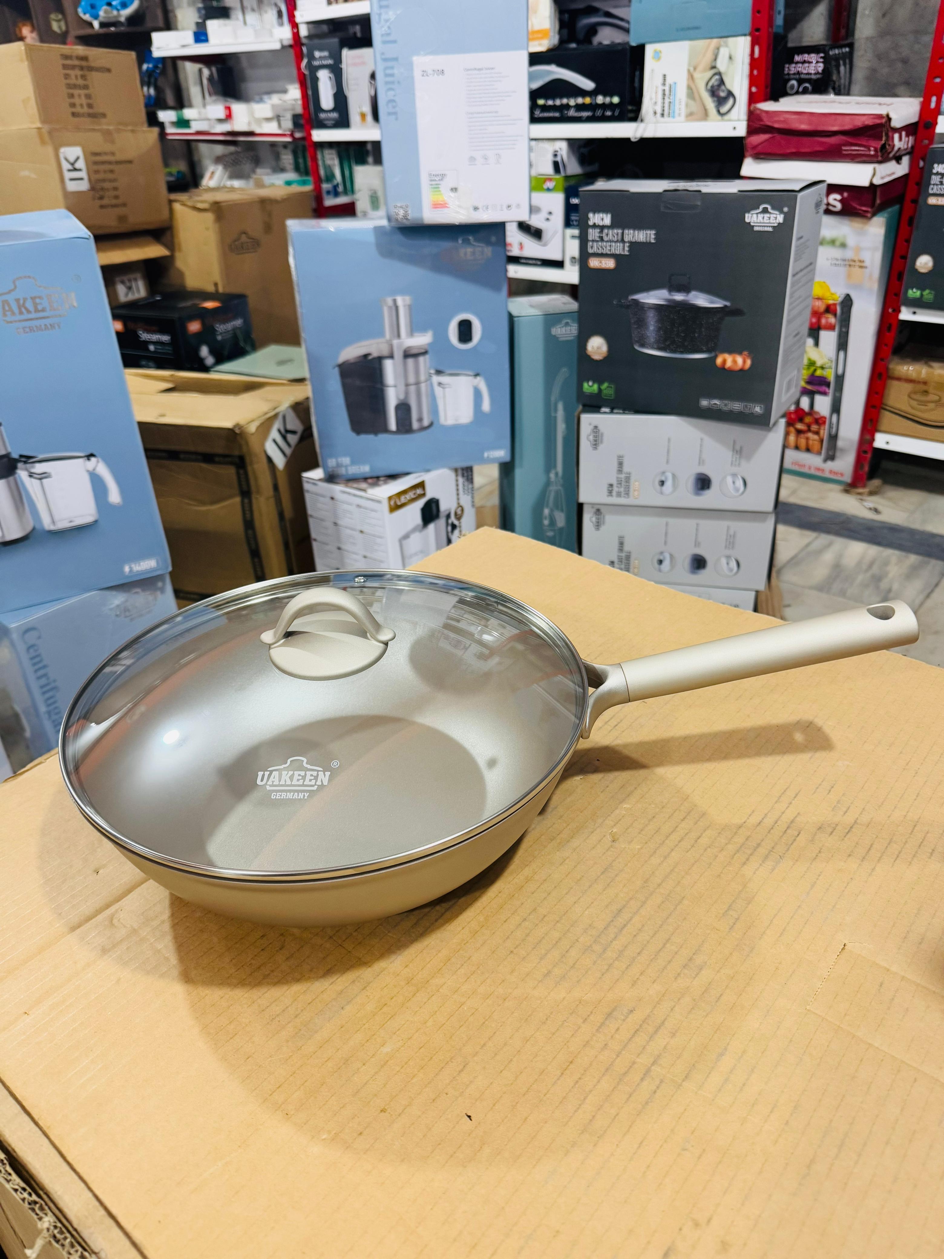 Uakeen Germany Induction Die-Cast Granite WOK 30cm VK-W530
