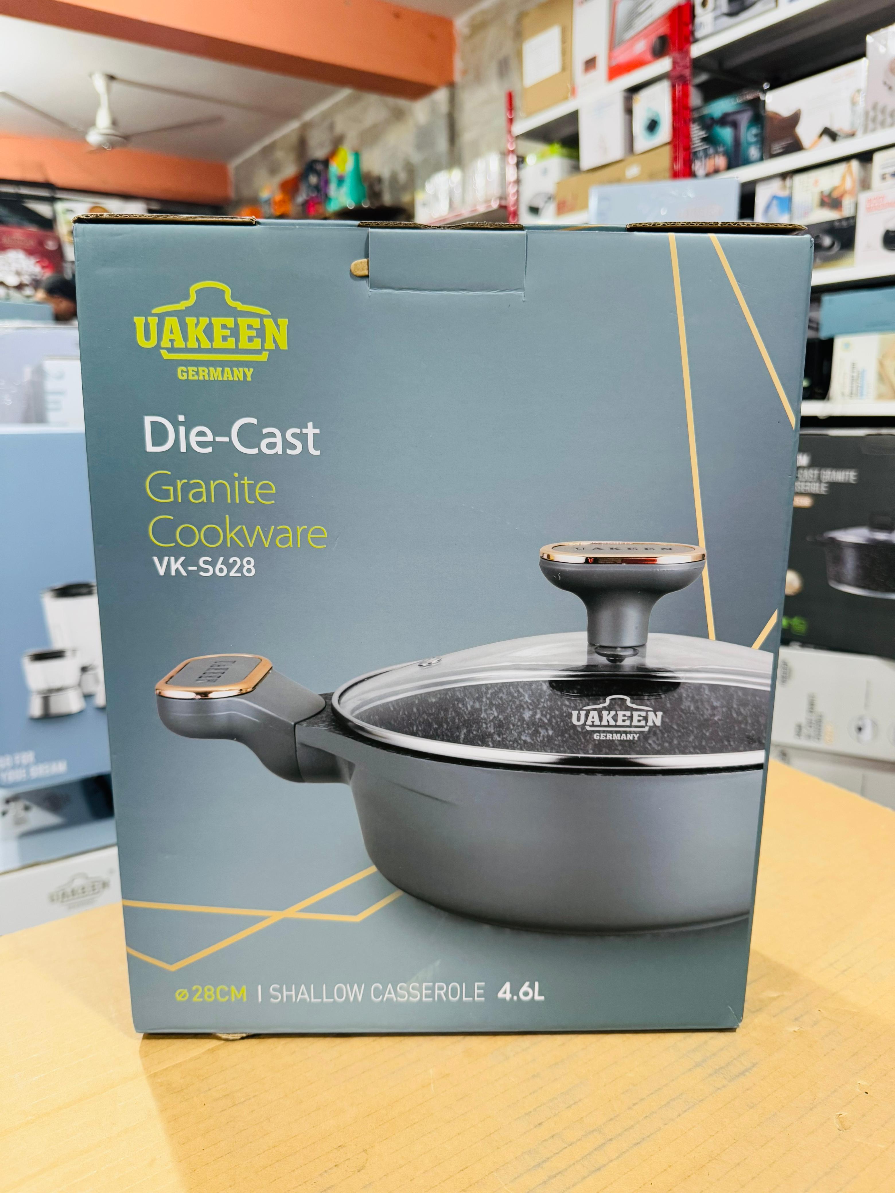 Uakeen Germany Induction Die-Cast Granite Shallow Casserole 28cm VK-S428