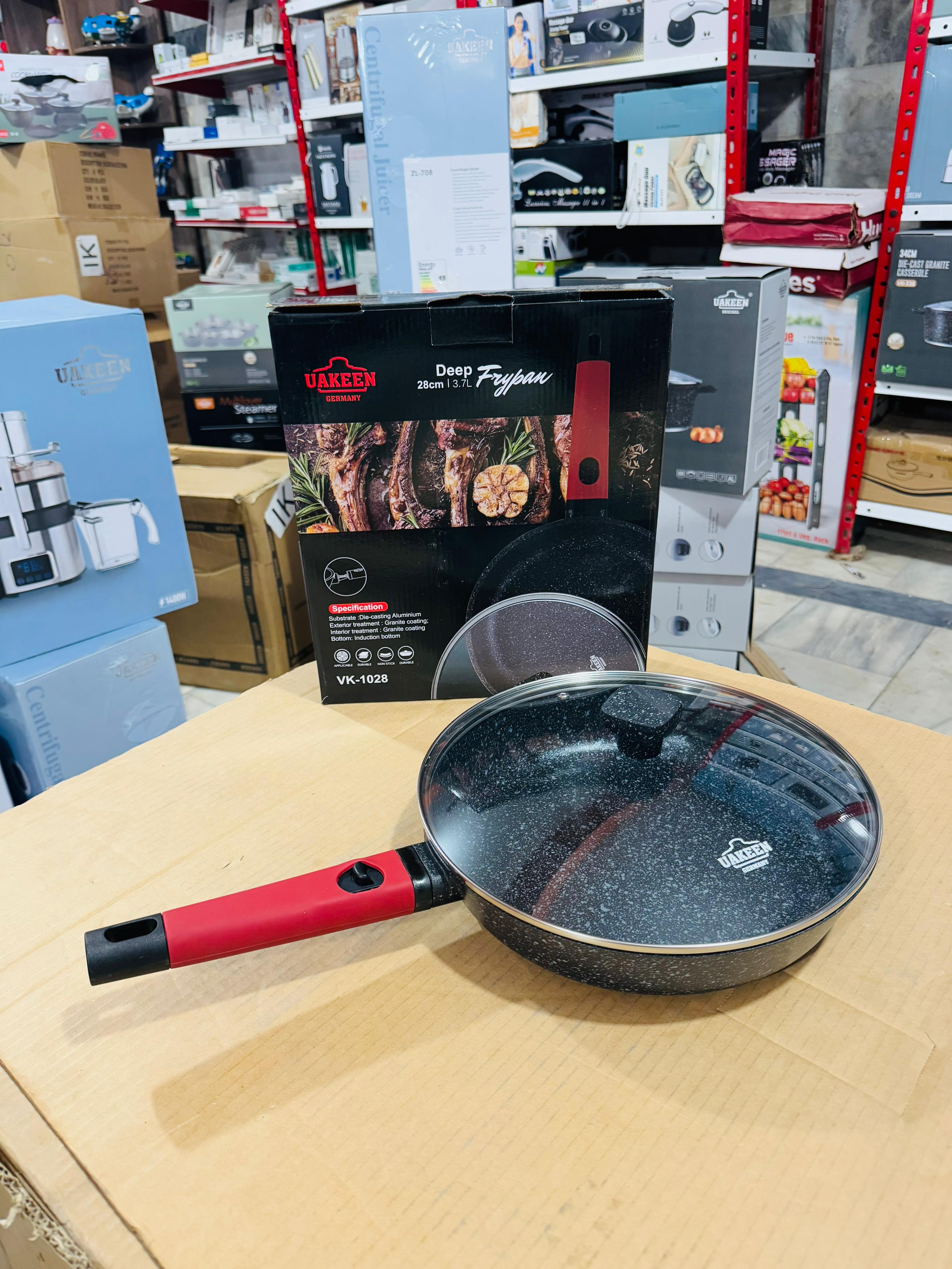 Uakeen Germany Induction Die-Cast Granite Deep Frypan 28cm VK-1028
