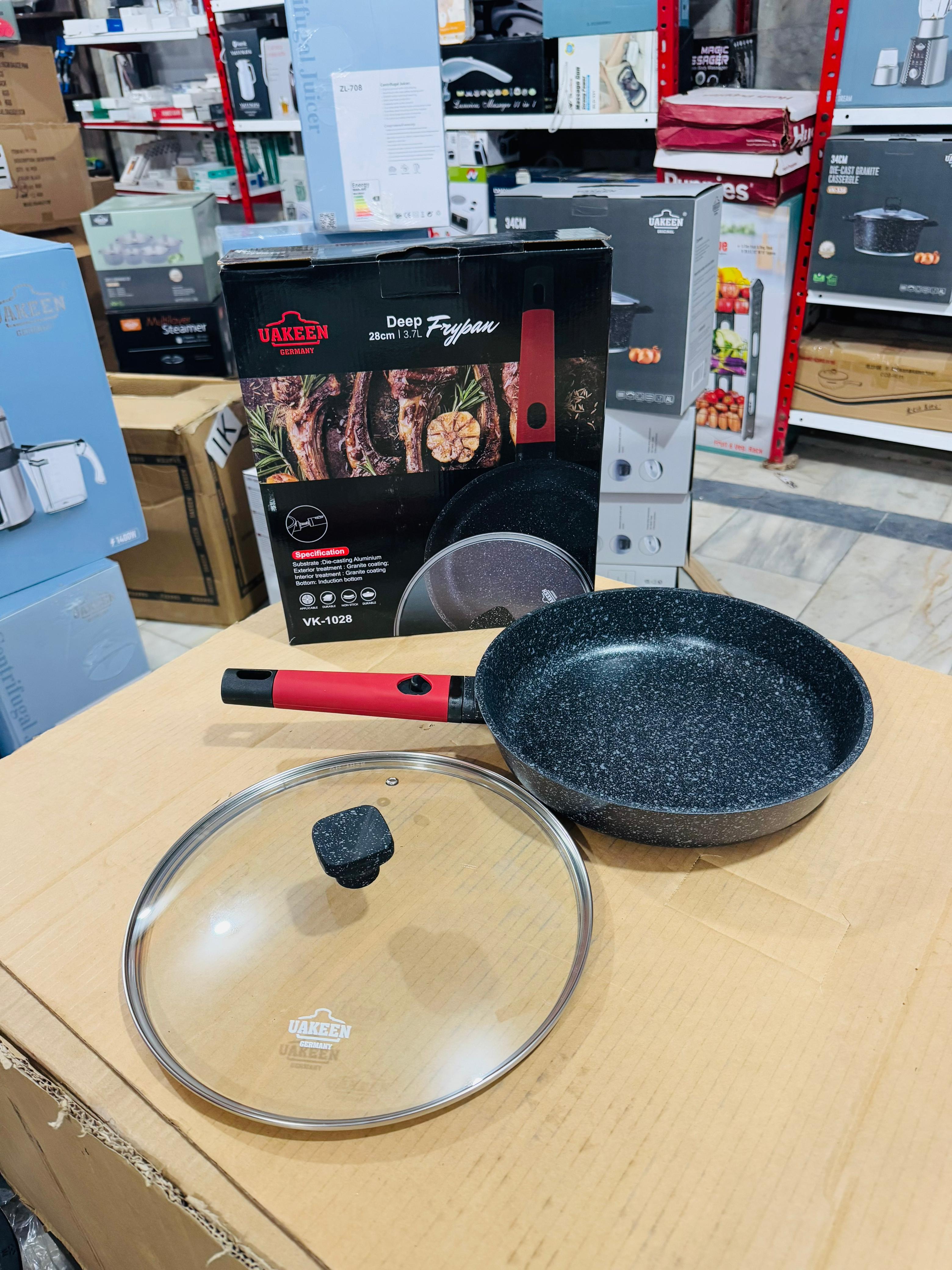 Uakeen Germany Induction Die-Cast Granite Deep Frypan 28cm VK-1028