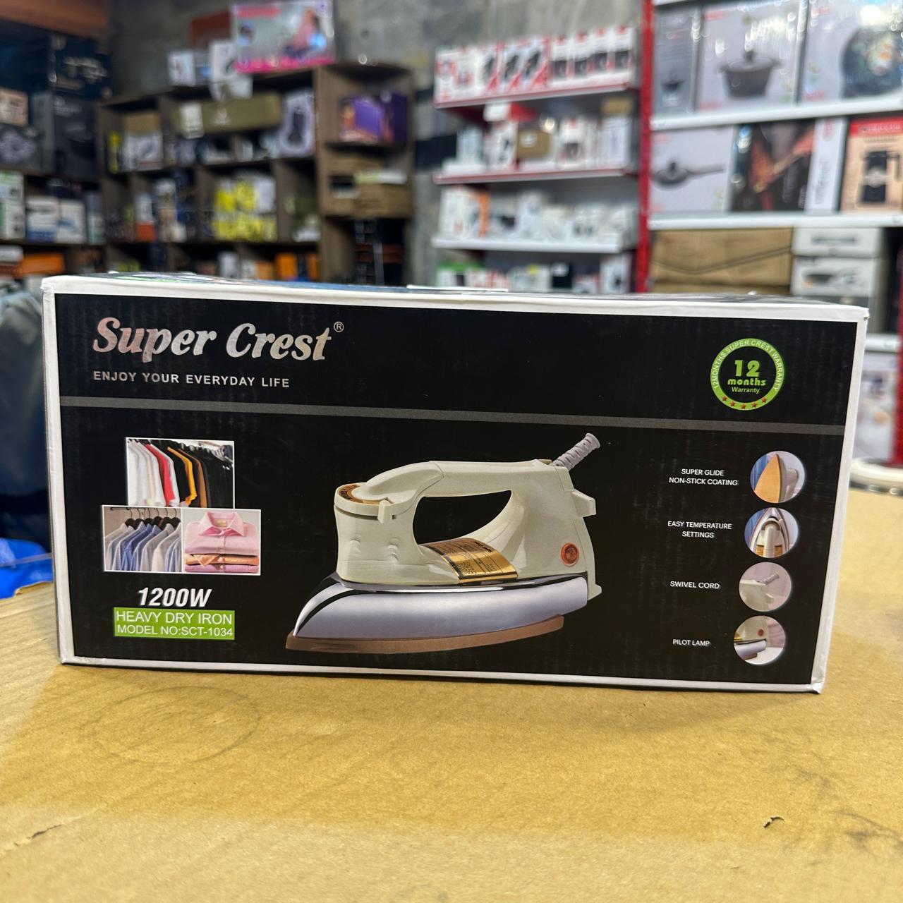 SUPER CREST 1200W Heavy Dry Iron SCT-1034