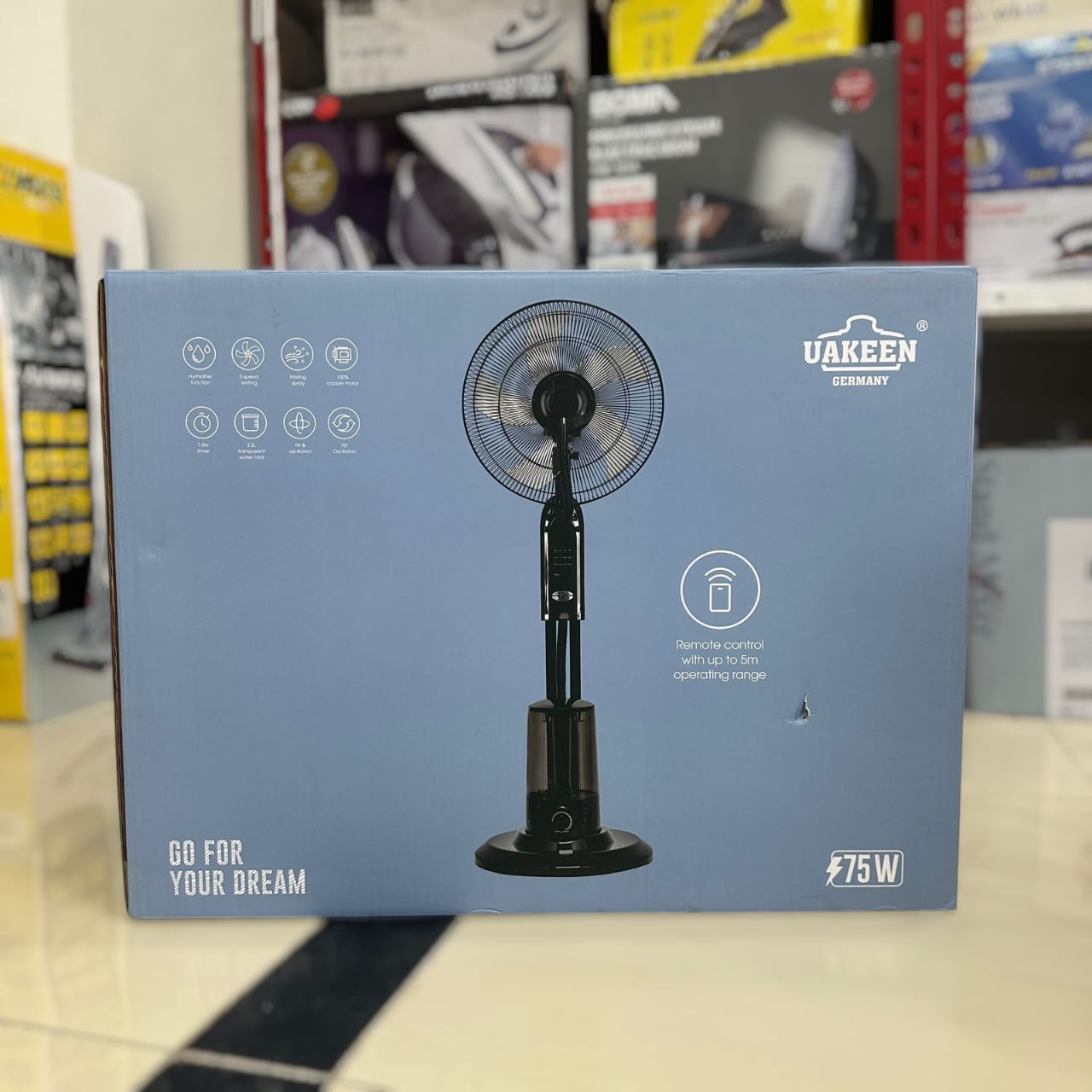 Uakeen 2 in 1 Mist Fan & Humidifier ZL-1201